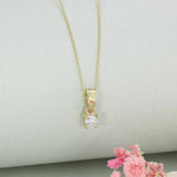 9ct Gold Lab Grown Diamond Single Stone Pendant 0.27ct on a 20inch Chain