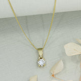 9ct Gold 4 Claw Set Lab Grown Diamond Single Stone Pendant 0.34ct On a 20inch Chain
