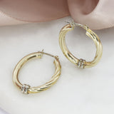 9ct Yellow Gold Oval Hoop Earrings with Half Twist Detail