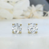 9ct Yellow Gold Lab Grown Diamond Stud Earrings 2.00ct
