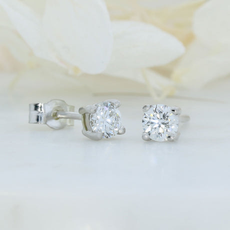 9ct Gold Claw Laboratory Grown Diamond Stud Earrings 0.35ct