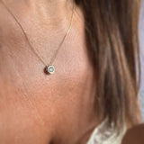 9ct Gold Rubover Set Lab Grown Diamond Slider Pendant 0.50ct on a 9ct 20inch Chain
