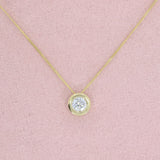 9ct Gold Rubover Set Lab Grown Diamond Slider Pendant 0.50ct on a 9ct 20inch Chain