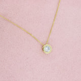 9ct Gold Rubover Set Lab Grown Diamond Slider Pendant 0.50ct on a 9ct 20inch Chain