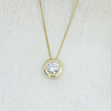 9ct Gold Rubover Set Lab Grown Diamond Slider Pendant 0.50ct on a 9ct 20inch Chain