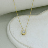9ct Gold Rubover Set Lab Grown Diamond Slider Pendant 0.50ct on a 9ct 20inch Chain