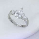 Platinum Certified Pear Shape Lab Grown Diamond Ring with Pear Shape Shoulders 2.35ct