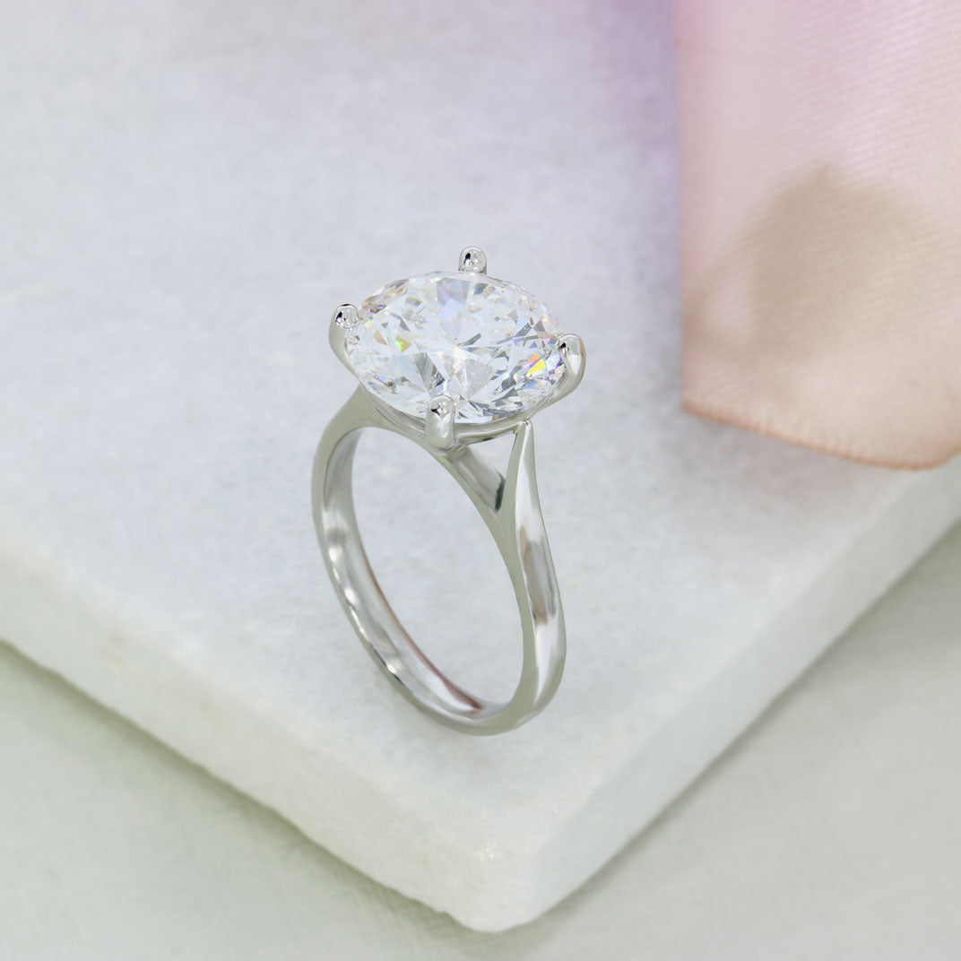 Platinum Certified Brilliant Cut Lab  Grown Diamond Solitaire Ring  6.08ct