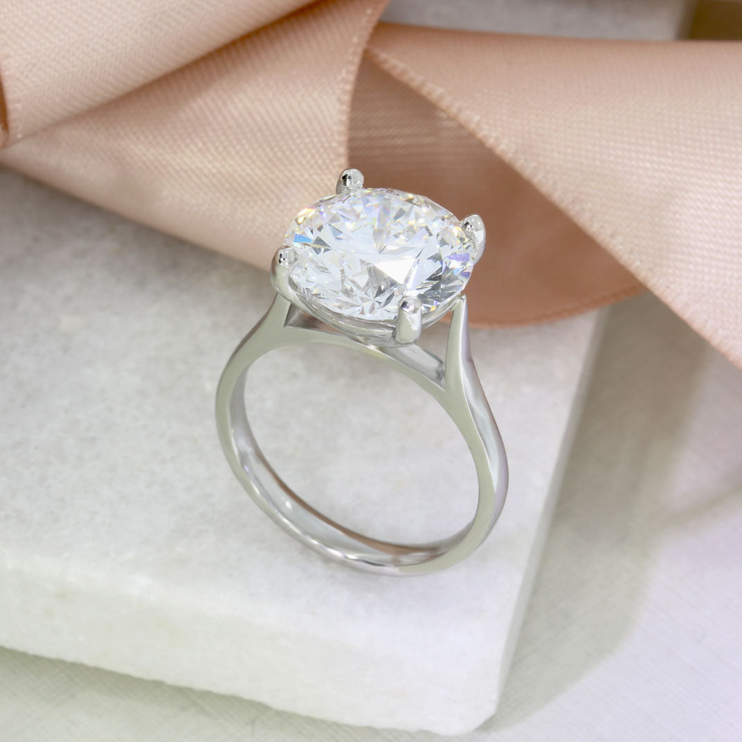 Platinum Certified Brilliant Cut Lab  Grown Diamond Solitaire Ring  6.08ct