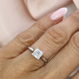 Platinum Certified Claw Set Princess Cut Laboratory Grown Diamond Solitaire Ring 1.50ct
