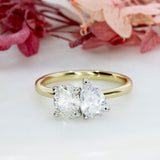9ct & Platinum Oval & Pear Shape Lab Grown Diamond 'Moi et Toi' Ring  Total Weight: 1.37ct