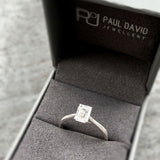 9ct Gold Claw Set Emerald Cut Lab Grown Diamond Solitaire Ring 1.00ct