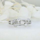 9ct Gold 3 Row Scatter Ring Bubble Ring with Lab Grown Diamonds 0.20ct
