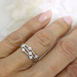 9ct Gold 3 Row Scatter Ring Bubble Ring with Lab Grown Diamonds 0.20ct