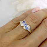 9ct Gold Sapphire & Lab Grown Diamond Bubble Cluster Ring