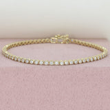 9ct Yellow Gold Round Lab Grown Diamond Rubover Set Line Bracelet 2.08ct