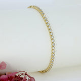 9ct Yellow Gold Round Lab Grown Diamond Rubover Set Line Bracelet 2.08ct