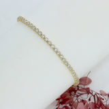 9ct Yellow Gold Round Lab Grown Diamond Rubover Set Line Bracelet 2.08ct