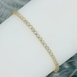 9ct Yellow Gold Round Lab Grown Diamond Rubover Set Line Bracelet 2.08ct