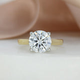 9ct Gold Certified Brilliant Cut Lab Grown Diamond Solitaire Ring 3.01ct D VS2