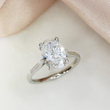 Platinum Certified Oval Brilliant Cut Lab Grown Diamond Solitaire Ring 3.00ct D VS2