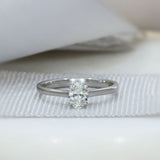 Pre Owned Certified 18ct White Gold Oval  Diamond Solitaire Ring 0.45ct G VS2