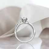Pre Owned GIA Certified Platinum Diamond Solitaire Ring With Diamond Shoulders 0.65ct
