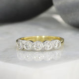 18ct Gold 5 Stone Diamond Eternity Ring in a Platinum Setting 0.70ct