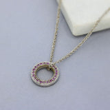 Pre Owned 18ct Gold Reversible Circle Pendant Pink Sapphires or Diamonds