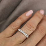 Platinum Emerald Cut & Brilliant Cut Diamond Eternity Ring