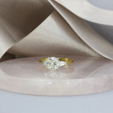 18ct Yellow & White Gold Diamond Solitaire Ring with Tapered Baguette Shoulders 1.85ct