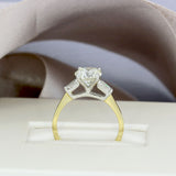 18ct Yellow & White Gold Diamond Solitaire Ring with Tapered Baguette Shoulders 1.85ct