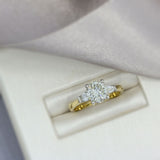 18ct Yellow & White Gold Diamond Solitaire Ring with Tapered Baguette Shoulders 1.85ct