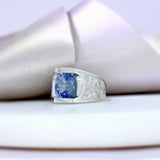 Pre Owned Platinum GIA Certified Sapphire Ring 3.12ct