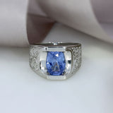 Pre Owned Platinum GIA Certified Sapphire Ring 3.12ct