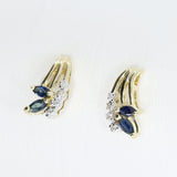 Pre Owned 9ct Yellow Gold Sapphire & Diamond Ring, Pendant & Earring Set