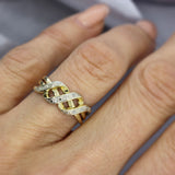 Pre Owned 9ct Yellow Gold Crossover Dress Ring