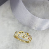 Pre Owned 9ct Yellow Gold Crossover Dress Ring