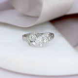 9ct White Gold Diamond Cluster Bubble Ring 0.90ct