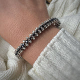 Pre Owned 18ct White Gold Claw Set Sapphire & Diamond Bracelet