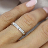 Platinum Flat Court Diamond Wedding Ring