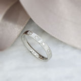 Platinum Flat Court Diamond Wedding Ring