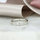 Platinum Flat Court Diamond Wedding Ring