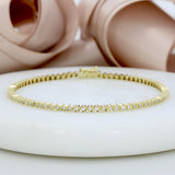 Pre Owned 18ct Gold Diamond Tennis Bracelet 1ct