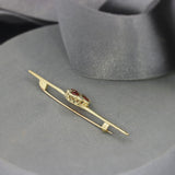 Pre Owned 9ct Yellow Gold Garnet & Diamond Flower Bar Brooch