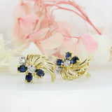 Pre Owned 18ct Yellow Gold Fancy Sapphire & Diamond Earrings