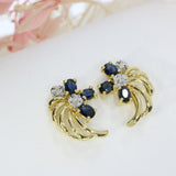 Pre Owned 18ct Yellow Gold Fancy Sapphire & Diamond Earrings