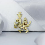 Pre Owned 9ct Yellow Gold Moving Welsh Dragon Pendant