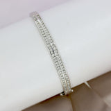 Pre Owned 18ct White Gold Hinged Double Row Diamond Bangle Approx 1.50ct