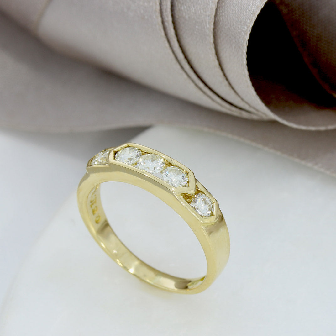 Pre Owned 18ct Yellow Gold Channel Set Diamond Eternity Ring 0.50ct